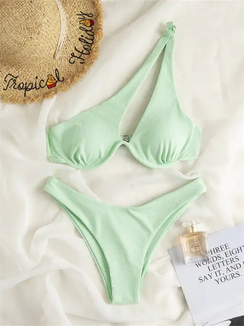 Solid Ribbed Bikini