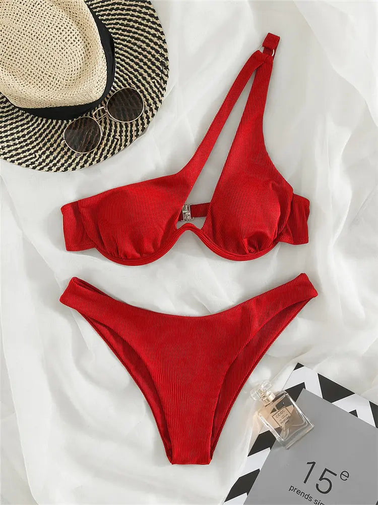 Solid Ribbed Bikini