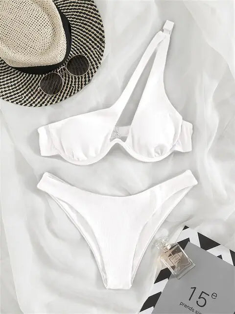 Solid Ribbed Bikini