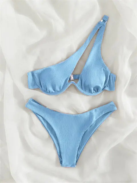 Solid Ribbed Bikini